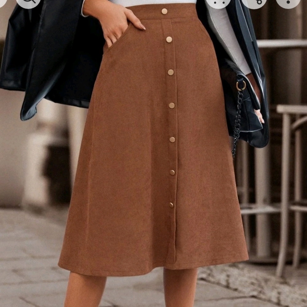 brown skirt midi